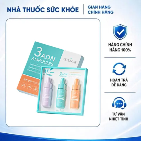 (Hàng chính hãng) Serum Bộ Ba ADN Ampoules Dr Lacir - Bộ 3 Chai (Mỗi Chai 10ml) - Trẻ Hóa, Phục Hồi, Mờ Thâm Nám