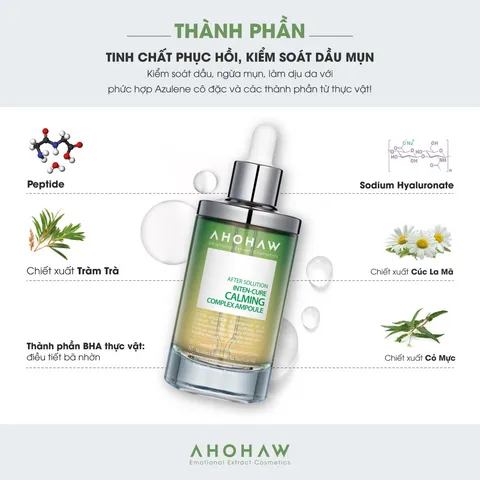 (Hàng nhập khẩu) Tinh chất hỗ trợ cải thiện mụn Ahohwa Inten Cure Calming Complex Ampoule 150ml