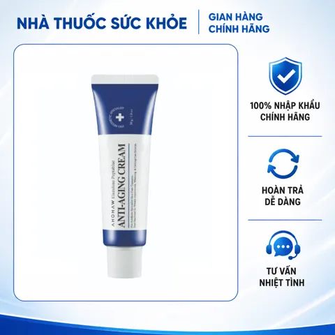 (Hàng nhập khẩu) Kem dưỡng Ahohaw Elazulene Peptablue Anti- Aging Cream 50g - Hỗ Trợ Cấp Ẩm, Phục Hồi, Trẻ Hóa Da