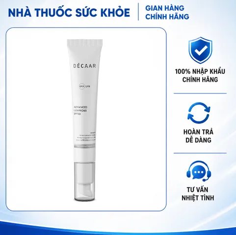 Hàng nhập khẩu) Kem chống nắng làm trắng da Décaar Advanced Luminous SPF 50 tuýp 50ml