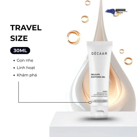 Gel Décaar Delicate Soothing 30ml - Gel Dưỡng Làm Dịu Da, Hỗ Trợ Giảm Đỏ, Ngứa, Căng Khô, Phục Hồi Độ Ẩm, Dành Cho Da Nhạy Cảm