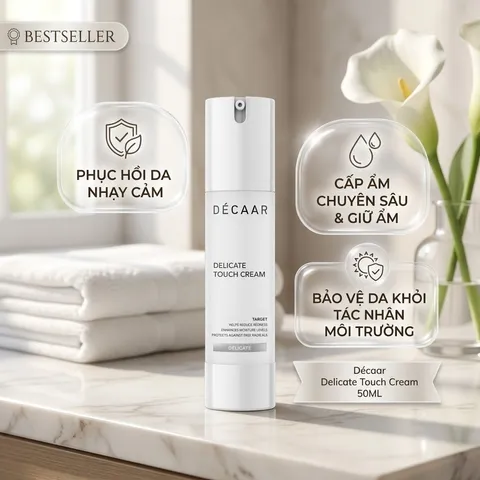 (Hàng nhập khẩu) Kem Dưỡng Phục Hồi Da Nhạy Cảm Décaar Delicate Touch Cream 50ML - Làm Dịu & Cấp Ẩm Cho Da