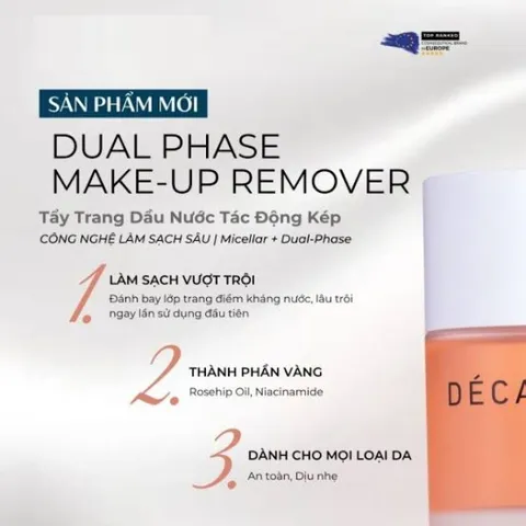 (Hàng nhập khẩu) Lotion Tẩy Trang Décaar Dual Phase Makeup Remover 150ML - Làm Sạch Sâu Lớp Trang Điểm, Cấp Ẩm & Làm Dịu Da