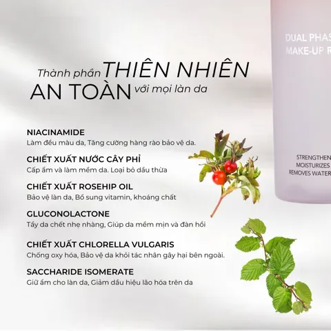 (Hàng nhập khẩu) Lotion Tẩy Trang Décaar Dual Phase Makeup Remover 250ML - Làm Sạch Sâu Lớp Trang Điểm, Cấp Ẩm & Làm Dịu Da