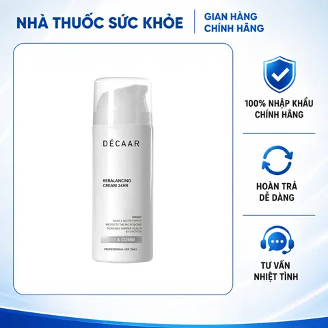 (Hàng nhập khẩu) Kem Dưỡng Cấp Ẩm Giảm Mụn Décaar Rebalancing Cream 24HR - Dành Cho Da Nhạy Cảm, Da Dầu, Da Hỗn Hợp, 100ml