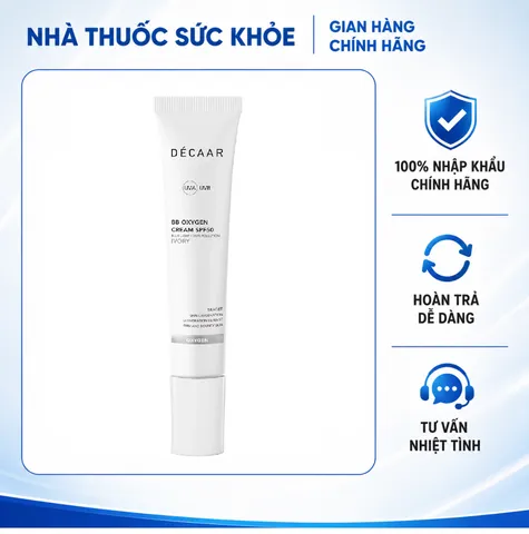 (Hàng nhập khẩu) Kem Chống Nắng Dẫn Xuất Oxy Tươi Décaar BB Oxygen Cream SPF50 Màu Ivory 50ml