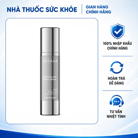 (Hàng nhập khẩu) Kem Dưỡng Ban Đêm Décaar Youth Elixir Night Cream 50ML - Hỗ Trợ Trẻ Hóa, Giảm Nếp Nhăn & Phục Hồi Da