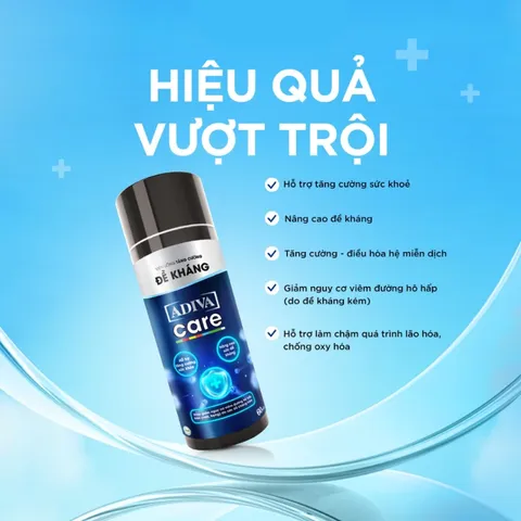 (Hàng chính hãng) ADIVA Care Hộp 60 Viên - Hỗ Trợ Tăng Cường Hệ Miễn Dịch, Nâng Cao Sức Đề Kháng