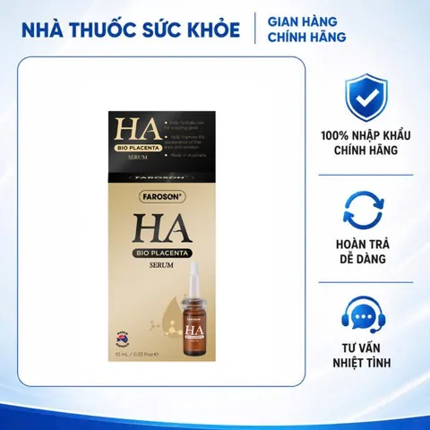 (Hàng nhập khẩu) Faroson HA Bio Placenta Serum Lọ 10ml - Tinh Chất Dưỡng Ẩm Hỗ Trợ Da Mềm Mịn