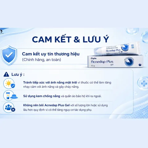 (Hàng nhập khẩu) Acnedap Plus Gel Tuýp 15g - Gel Hỗ Trợ Chăm Sóc Da Mụn Trứng Cá