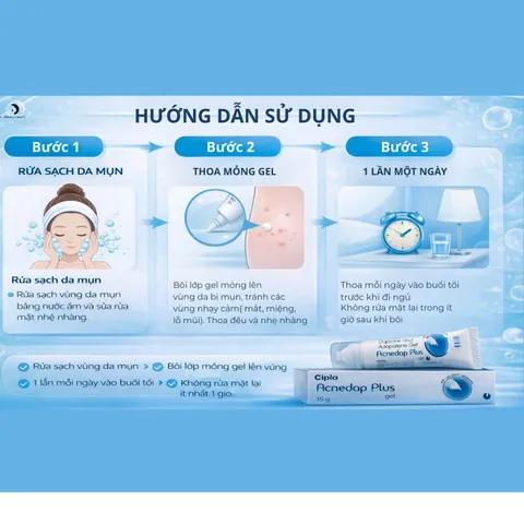 (Hàng nhập khẩu) Acnedap Plus Gel Tuýp 15g - Gel Hỗ Trợ Chăm Sóc Da Mụn Trứng Cá