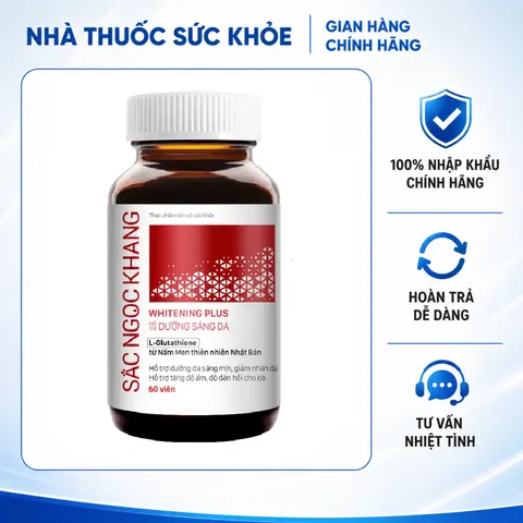 (Hàng chính hãng) Viên uống dưỡng trắng da Sắc Ngọc Khang Whitening Plus - Lọ 60 viên