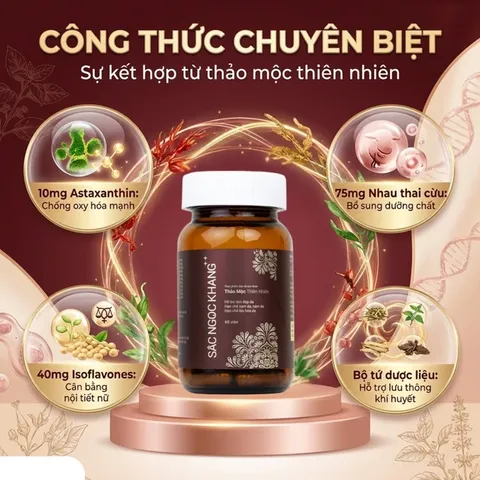 (Hàng chính hãng) Viên uống Sắc Ngọc Khang++ hỗ trợ làm đẹp da, cải thiện sạm nám - Hộp 60 viên