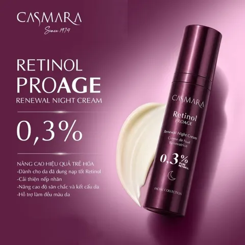 (Hàng nhập khẩu) Kem Dưỡng Ban Đêm Casmara Retinol ProAge Renewal Night Cream 0.3% - Trẻ Hóa & Tái Tạo Da, 30ml