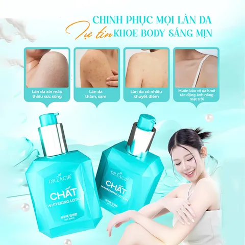 (Hàng chính hãng) Kem Body Chất Whitening Lotion Night Cream Dr Lacir Chai 200ml - Hỗ Trợ Dưỡng Ẩm, Làm Mềm Mịn Da