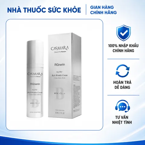 (Hàng nhập khẩu) Kem Dưỡng Casmara RGNERIN Nutri+ Rich Wrinkle Cream 50ML - Dưỡng Ẩm Chuyên Sâu, Hỗ Trợ Cải Thiện Nếp Nhăn