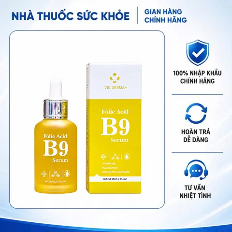 (Hàng nhập khẩu) Vic Derma Serum B9 Hộp 50ml - Tinh Chất Dưỡng Ẩm Hỗ Trợ Làm Dịu Da