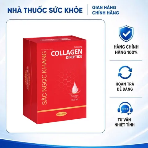 (Hàng chính hãng) Nước Uống Collagen Dipeptide Sắc Ngọc Khang Hộp 15 Túi x 20ml - Hỗ Trợ Dưỡng Ẩm, Làm Mịn Da