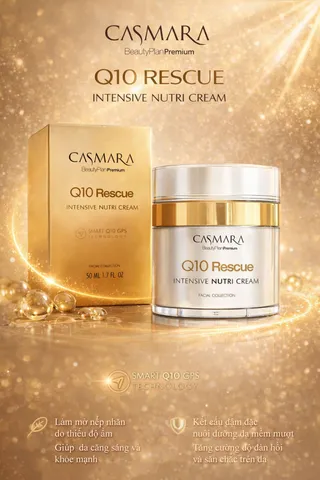 (Hàng nhập khẩu) Casmara Q10 Rescue Intensive Nutri Cream 50ML - Kem Dưỡng Phục Hồi, Chống Nhăn, Dưỡng Ẩm Chuyên Sâu