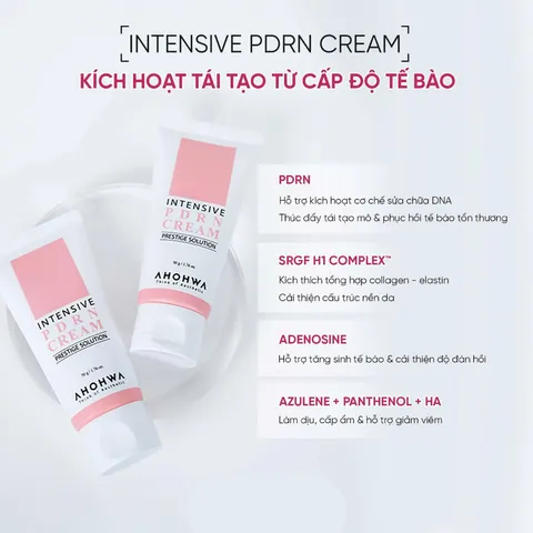 (Hàng nhập khẩu) Kem Ahohwa Intensive PDRN Cream 50g - Hỗ Trợ Phục Hồi, Dưỡng Ẩm Da