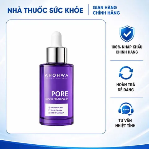 (Hàng nhập khẩu) Tinh Chất Ahohwa Pore Niacin 20 30ml - Hỗ Trợ Làm Sáng Da, Thu Nhỏ Lỗ Chân Lông