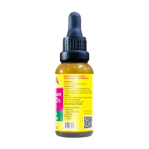 (Hàng nhập khẩu) Siro MediUSA Calcium Magnesium ZinC Vitamin D3 Drops cho trẻ từ 6 tháng tuổi - Chai 30ml