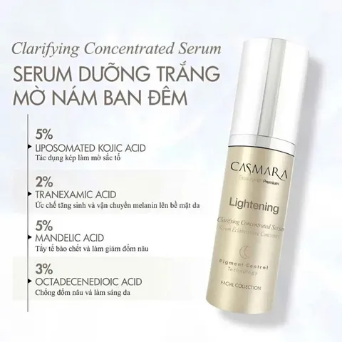 (Hàng nhập khẩu) CASMARA Lightening Clarifying Concentrated Serum 30ML - Serum Dưỡng Sáng, Hỗ Trợ Mờ Thâm Nám