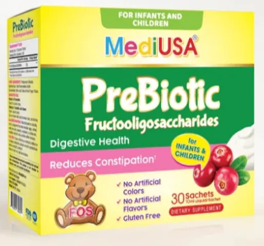 (Hàng nhập khẩu) Men vi sinh bổ sung chất xơ Probiotic Fructooligosaccharides MediUSA - Hộp 30 gói
