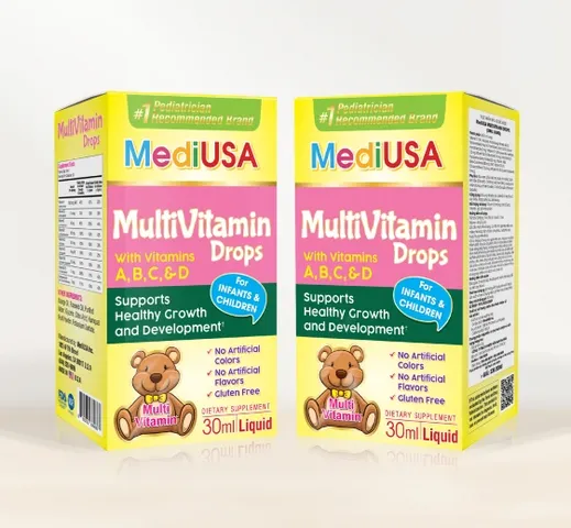 (Hàng nhập khẩu) Multivitamin Drops MediUSA 30ml - Hỗ trợ miễn dịch cho trẻ