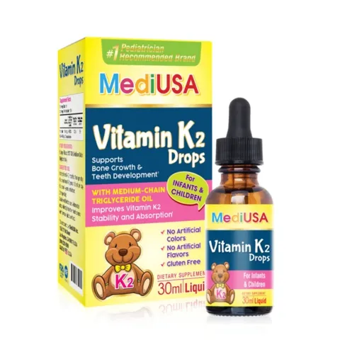 (Hàng nhập khẩu) MediUSA Vitamin K2 Drops Lọ 30ml - Hỗ Trợ Bổ Sung Vitamin K2 Cho Trẻ