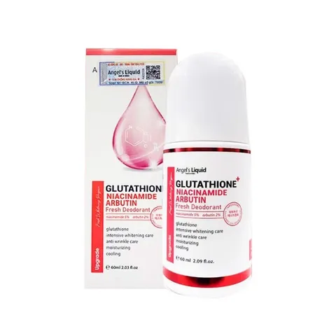 (Hàng nhập khẩu) Lăn Khử Mùi Dưỡng Trắng Angel Liquid Glutathione + Niacinamide Fresh Deodorant 60ml