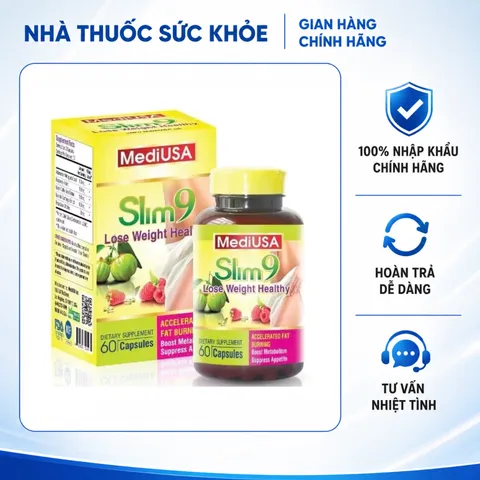 (Hàng nhập khẩu) MediUSA Slim 9 Lose Weight Healthy 60 Viên - Viên Uống Hỗ Trợ Giảm Cân, Kiểm Soát Cân Nặng