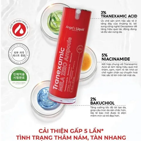 (Hàng nhập khẩu) Tinh Chất Hỗ Trợ Mờ Thâm Nám Angel's Liquid Tranexamic Mela Zero Ampoule 30ml
