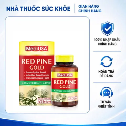 (Hàng nhập khẩu) MediUSA Red Pine Gold 60 Viên - Hỗ Trợ Tăng Cường Sức Đề Kháng