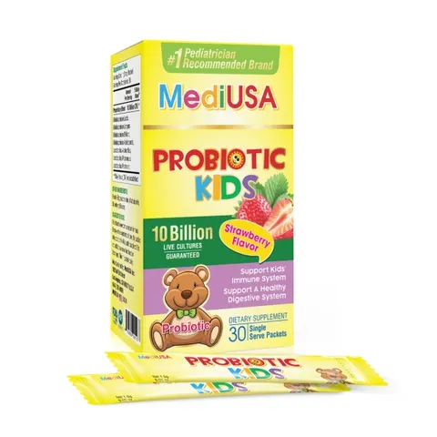 (Hàng nhập khẩu) Cốm bổ sung lợi khuẩn MediUSA probiotic kids hỗ trợ tiêu hóa hộp 30 gói