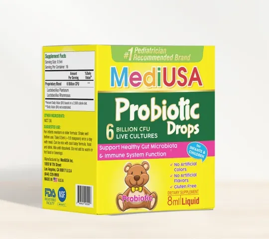 (Hàng nhập khẩu) Probiotic Drops MediUSA hỗ trợ tiêu hóa cho trẻ  - Chai 8ml