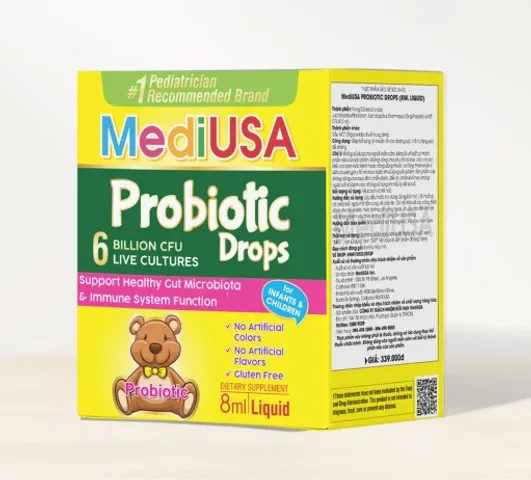 (Hàng nhập khẩu) Probiotic Drops MediUSA hỗ trợ tiêu hóa cho trẻ  - Chai 8ml
