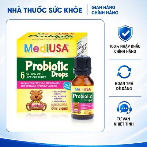 (Hàng nhập khẩu) Probiotic Drops MediUSA hỗ trợ tiêu hóa cho trẻ  - Chai 8ml