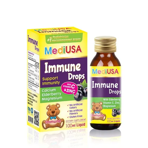 (Hàng nhập khẩu) Siro Immune Drops MediUSA hỗ trợ tăng đề kháng cho trẻ - Chai 100ml