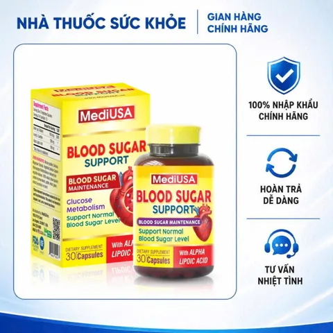 (Hàng nhập khẩu) Blood Sugar Support MediUSA 30 Viên - Hỗ Trợ Kiểm Soát Đường Huyết