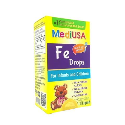 (Hàng nhập khẩu) Siro bổ sung sắt hữu cơ nhỏ giọt cho bé MediUSA Fe Drops Lọ 30ml