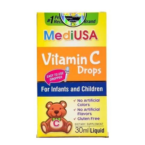 (Hàng nhập khẩu) Siro bổ sung Vitamin C MediUSA Vitamin C Drops hỗ trợ tăng đề kháng hộp 30ml