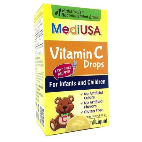 (Hàng nhập khẩu) Siro bổ sung Vitamin C MediUSA Vitamin C Drops hỗ trợ tăng đề kháng hộp 30ml