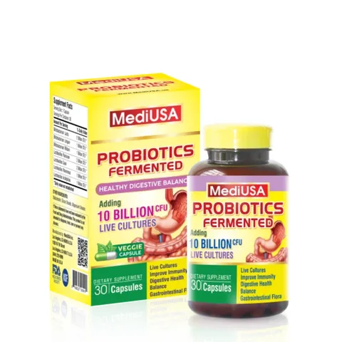 (Hàng nhập khẩu) MediUSA Probiotics Fermented 30 Viên - Hỗ Trợ Hệ Tiêu Hóa