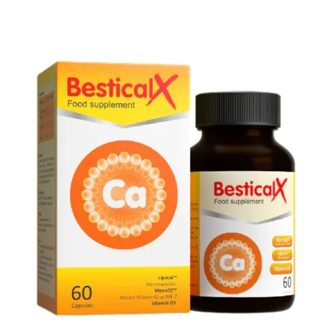 (Hàng nhập khẩu) Canxi Sinh Học Bestical X Dạng Viên Cho Trẻ Từ 8 Tuổi Hộp 60 Viên - Bổ Sung Canxi, Vitamin D3, K2