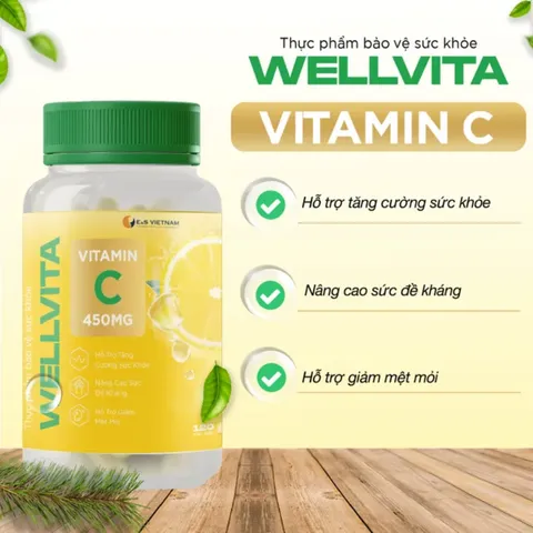 (Hàng chính hãng) WellVita Vitamin C Hộp 120 Viên - Bổ Sung Vitamin C