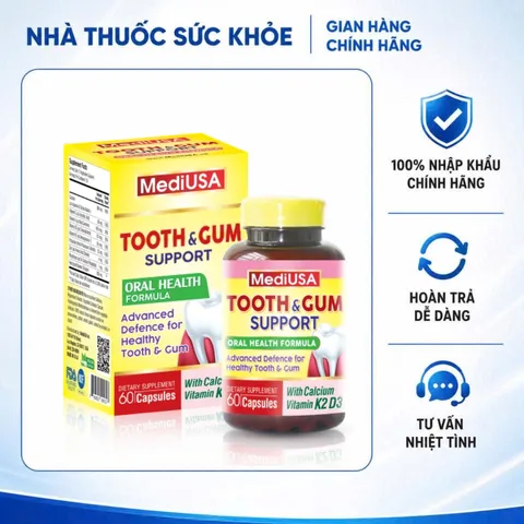 (Hàng nhập khẩu) MediUSA Tooth & Gum 60 Viên - Hỗ Trợ Sức Khỏe Răng Miệng