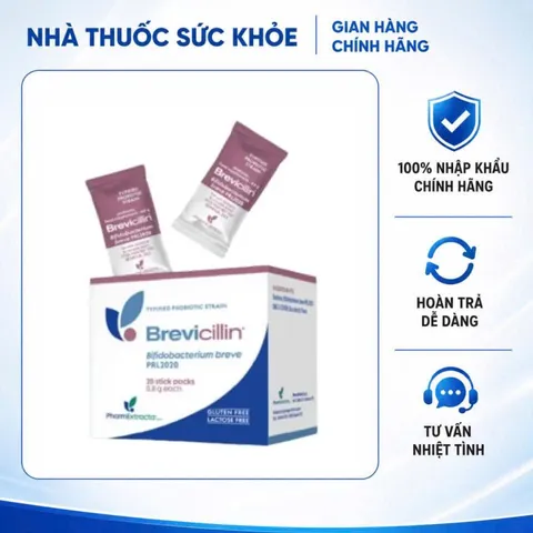 (Hàng nhập khẩu) Men Brevicillin Hộp 20 Gói - Hỗ Trợ Hệ Vi Sinh Đường Ruột