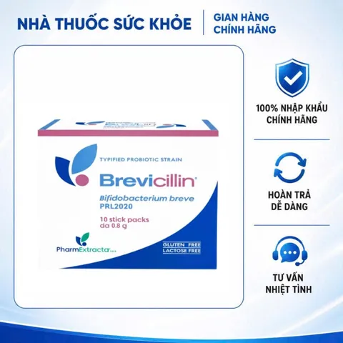 (Hàng nhập khẩu) Men Brevicillin Hộp 10 Gói - Hỗ Trợ Hệ Vi Sinh Đường Ruột