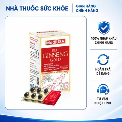 (Hàng nhập khẩu) MediUSA Red Ginseng Gold 30 Viên - Hồng Sâm